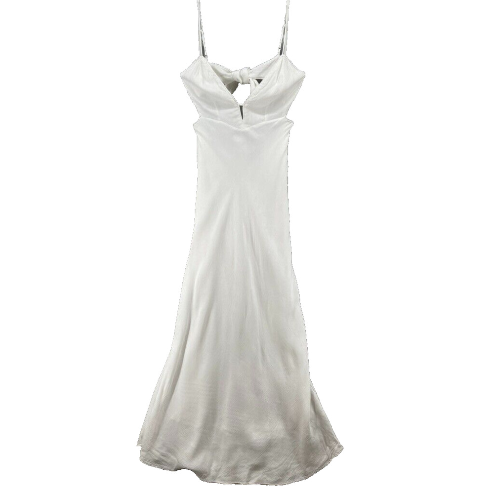 BARDOT Dress Womens Sz 8 White Tie-back Sleeveless Round Neck Maxi Evening